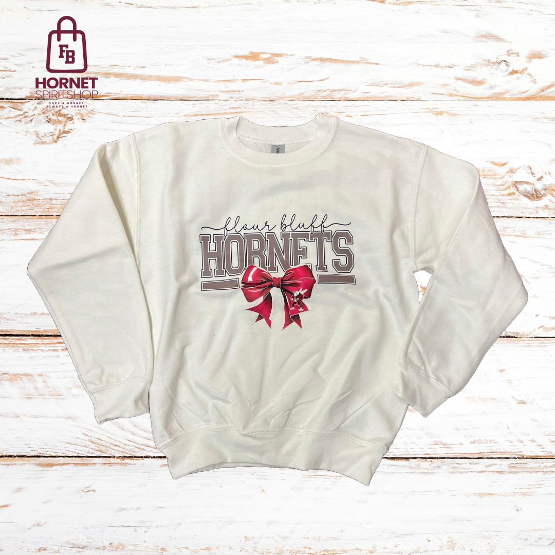 Flour Bluff Hornets with Bow Pullover Sweater