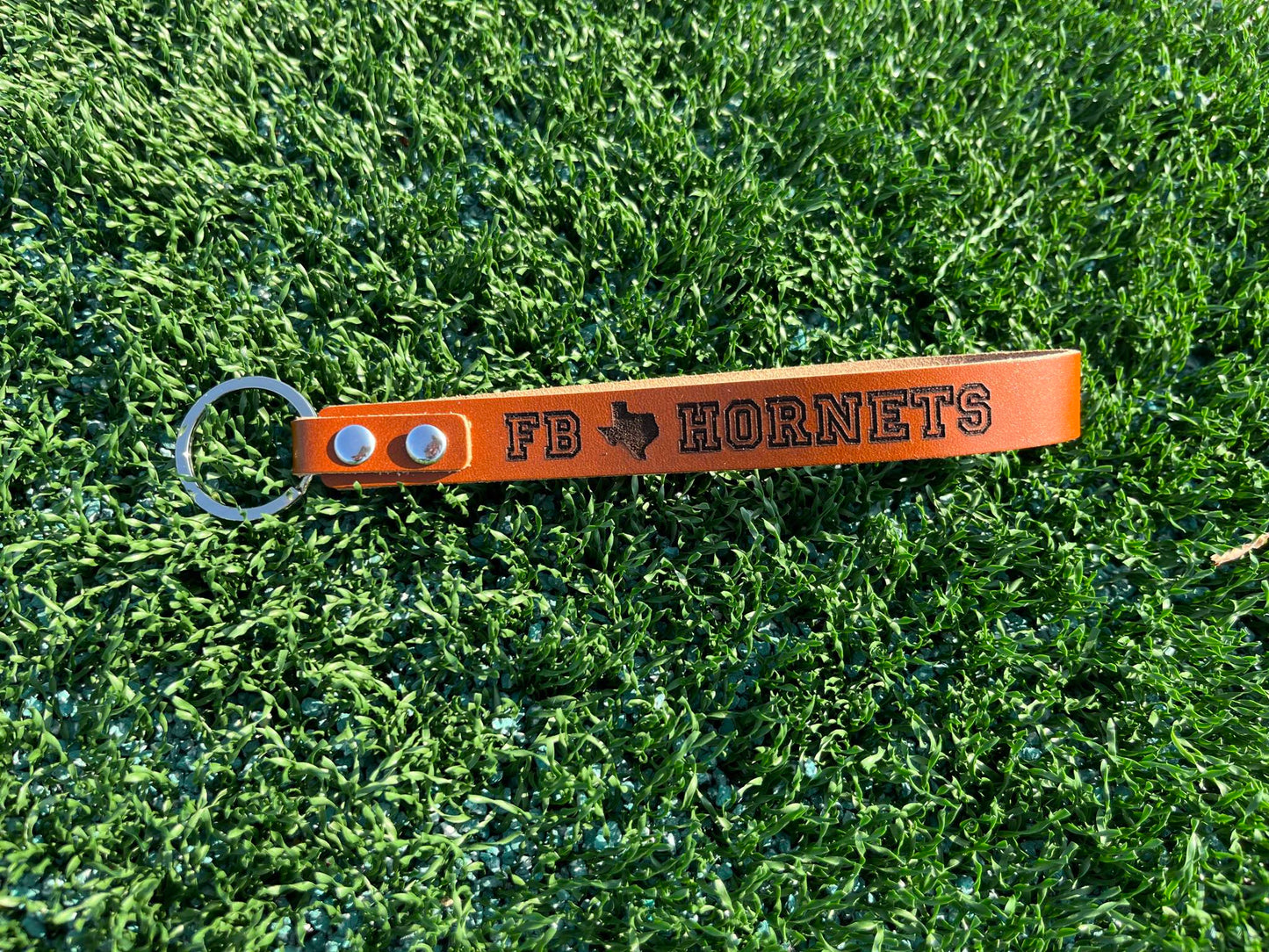 Leather FB Hornets Key Strap